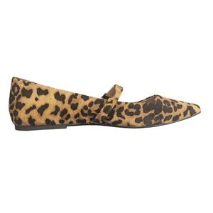 MIA Girl Fionna-N Leopard Print Pointed Toe Mary Jane Flats Tan Black Womens 8.5